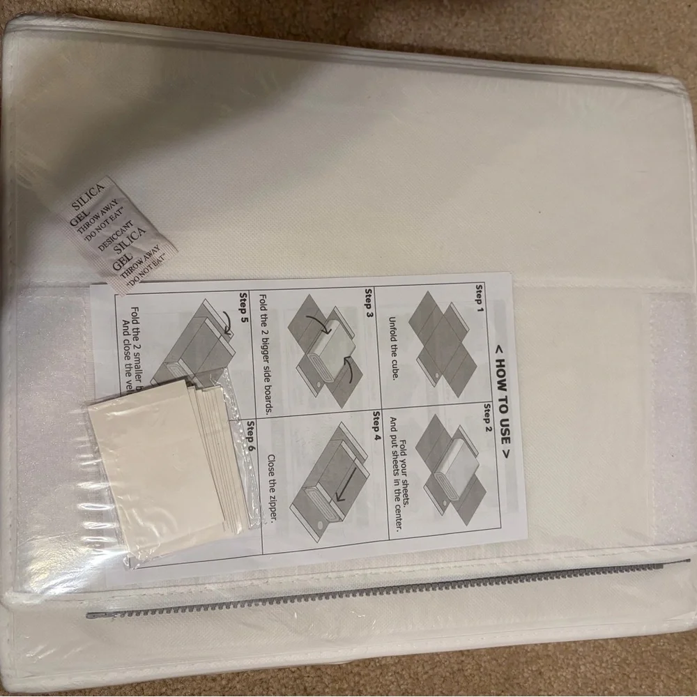 Sheet Storage Organizer Boxes – White – Set of 5 (New in Package)